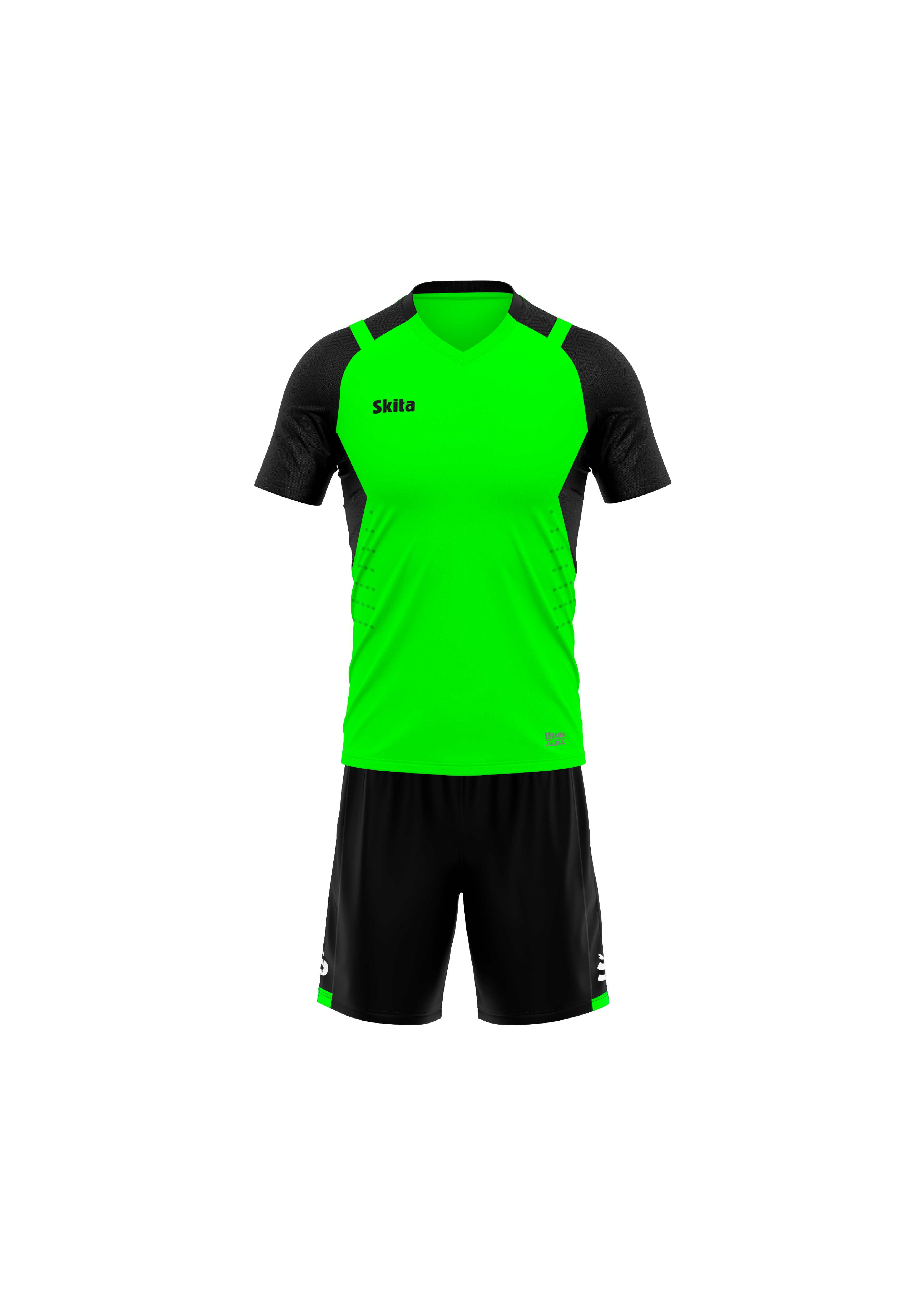 Maillot short ALBA vert fluo/noir
